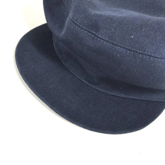 HERMES Kabul Serie Button Newsboy 57 Hat cap Casquette cotton Navy - Picture 12 of 16